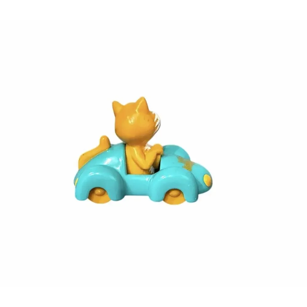 Vintage Hardee’s 1996 Animobiles Cat Car Orange White Cat Blue Car